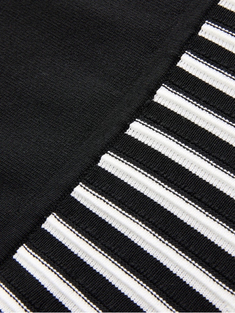 Sleeveless Black & White Striped Knit Midi Dress - Picture 3 of 4